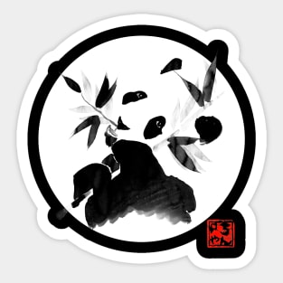 panda for black background Sticker